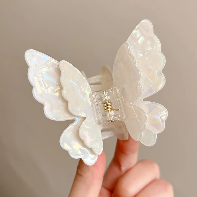 Fairy Butterfly Hair Claw Clip – Acetate Shark Clip for Women & Girls