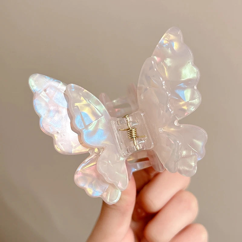 Fairy Butterfly Hair Claw Clip – Acetate Shark Clip for Women & Girls