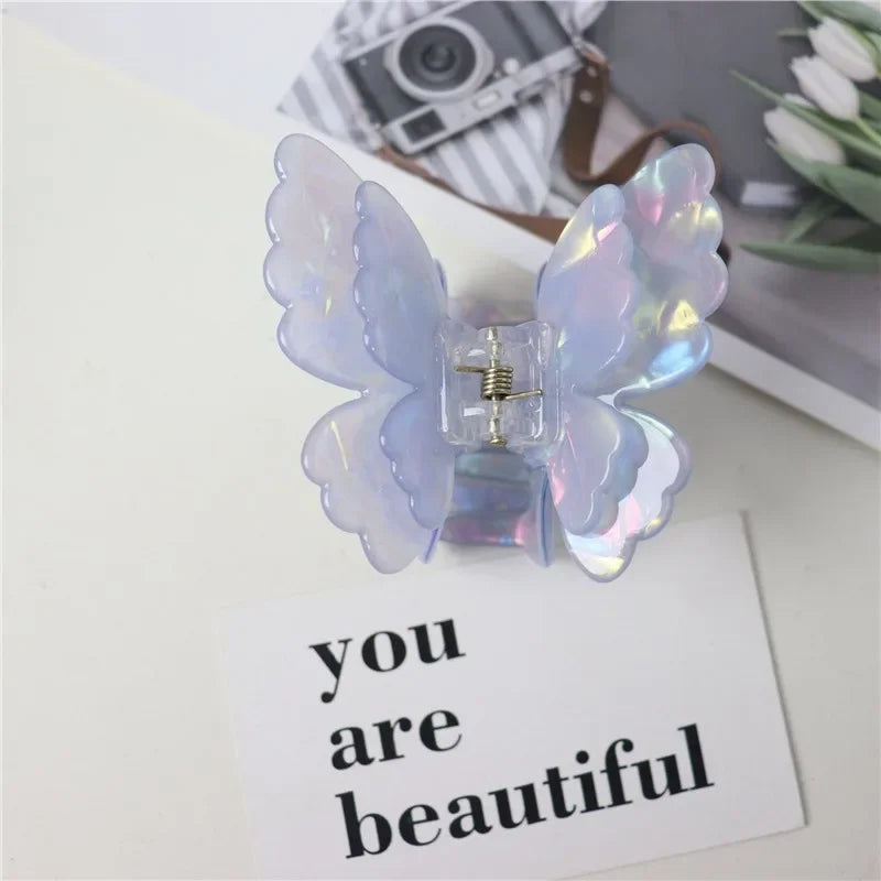 Colorful Butterfly Hair Claw Clip – Acetate Crab Hairpin for Women