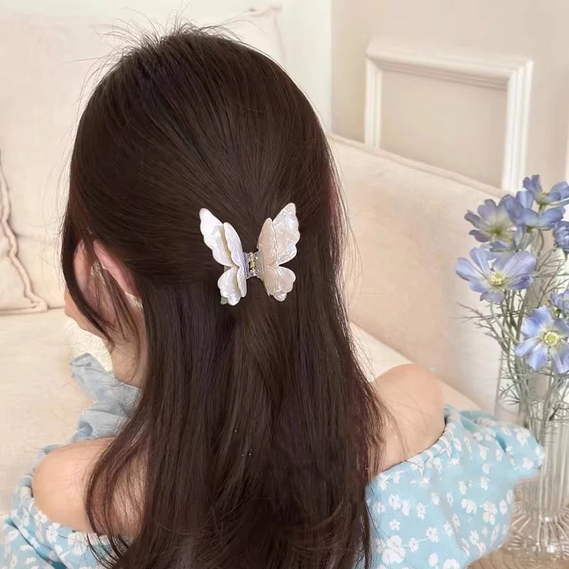 Fairy Butterfly Hair Claw Clip – Acetate Shark Clip for Women & Girls