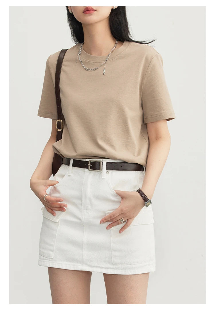 Women's Basic O-Neck Short Sleeve T-Shirt – Solid Casual Tee