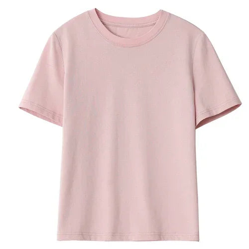 Women's Basic O-Neck Short Sleeve T-Shirt – Solid Casual Tee