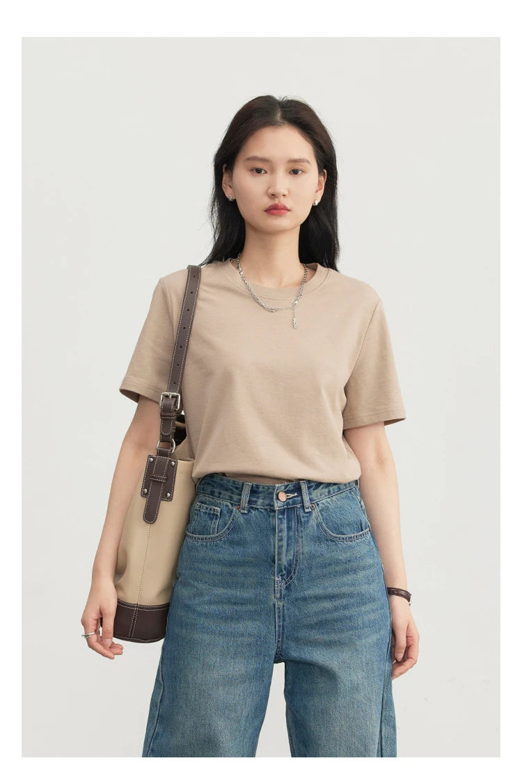 Women's Basic O-Neck Short Sleeve T-Shirt – Solid Casual Tee