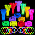 JOYIN Glow Sticks Bulk 400 8" Glowsticks ; Glow Stick Bracelets; Glow Necklaces; Glow in the Dark July 4th Christmas Halloween Party Supplies Pack Football Party Supplies