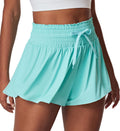 IUGA Flowy Shorts Butterfly Shorts for Women High Waisted Preppy Clothes Golf Workout Athletic Shorts Spandex Cheer Shorts Green