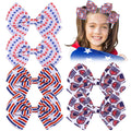 6 Pcs 4th of July American Flag Hair Bows for GirlsFourth of July Independence Day Hair Accessories Patriotic Hair Bows Clips for Girls Toddler Children (Flag b)