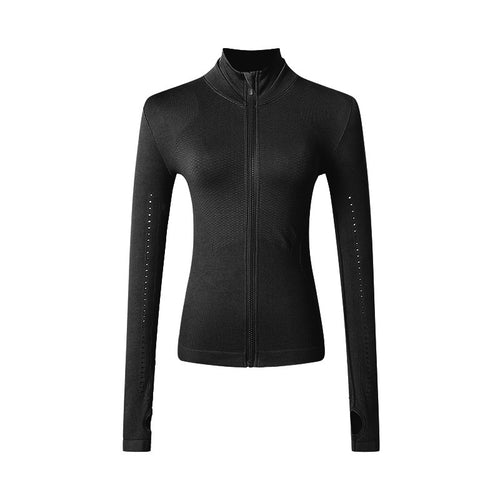 Athletic Long Sleeve Zip Jacket for Women