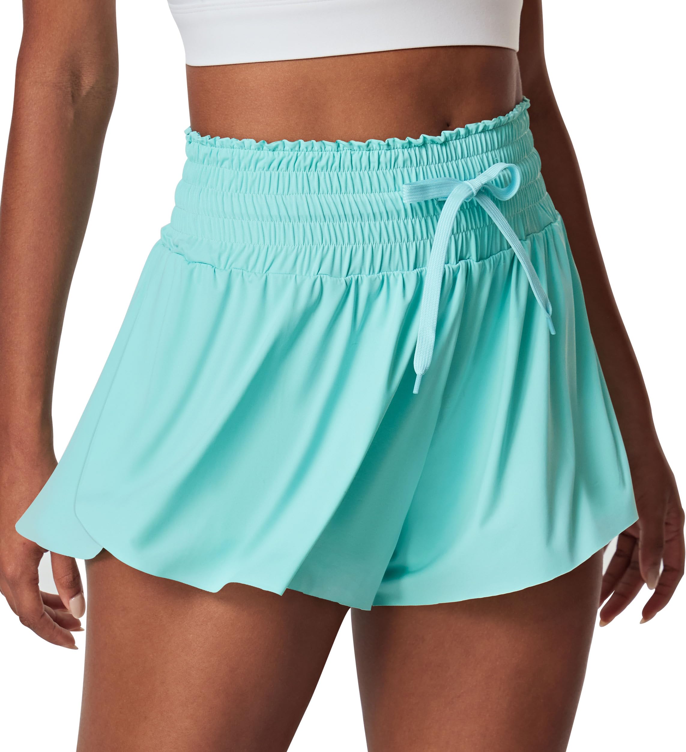 IUGA Flowy Shorts Butterfly Shorts for Women High Waisted Preppy Clothes Golf Workout Athletic Shorts Spandex Cheer Shorts Green