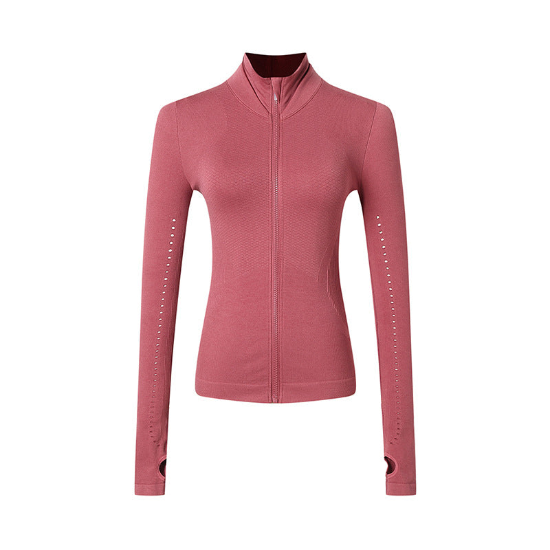 Athletic Long Sleeve Zip Jacket for Women