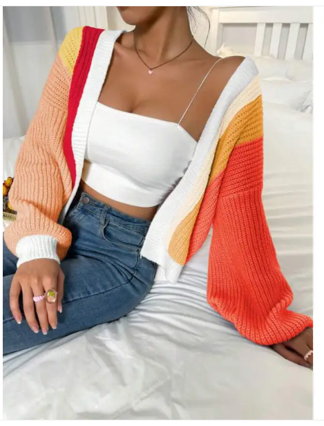 Ladies' Colorful Loose Cardigan