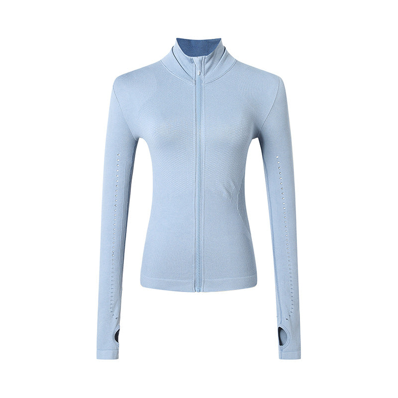 Athletic Long Sleeve Zip Jacket for Women