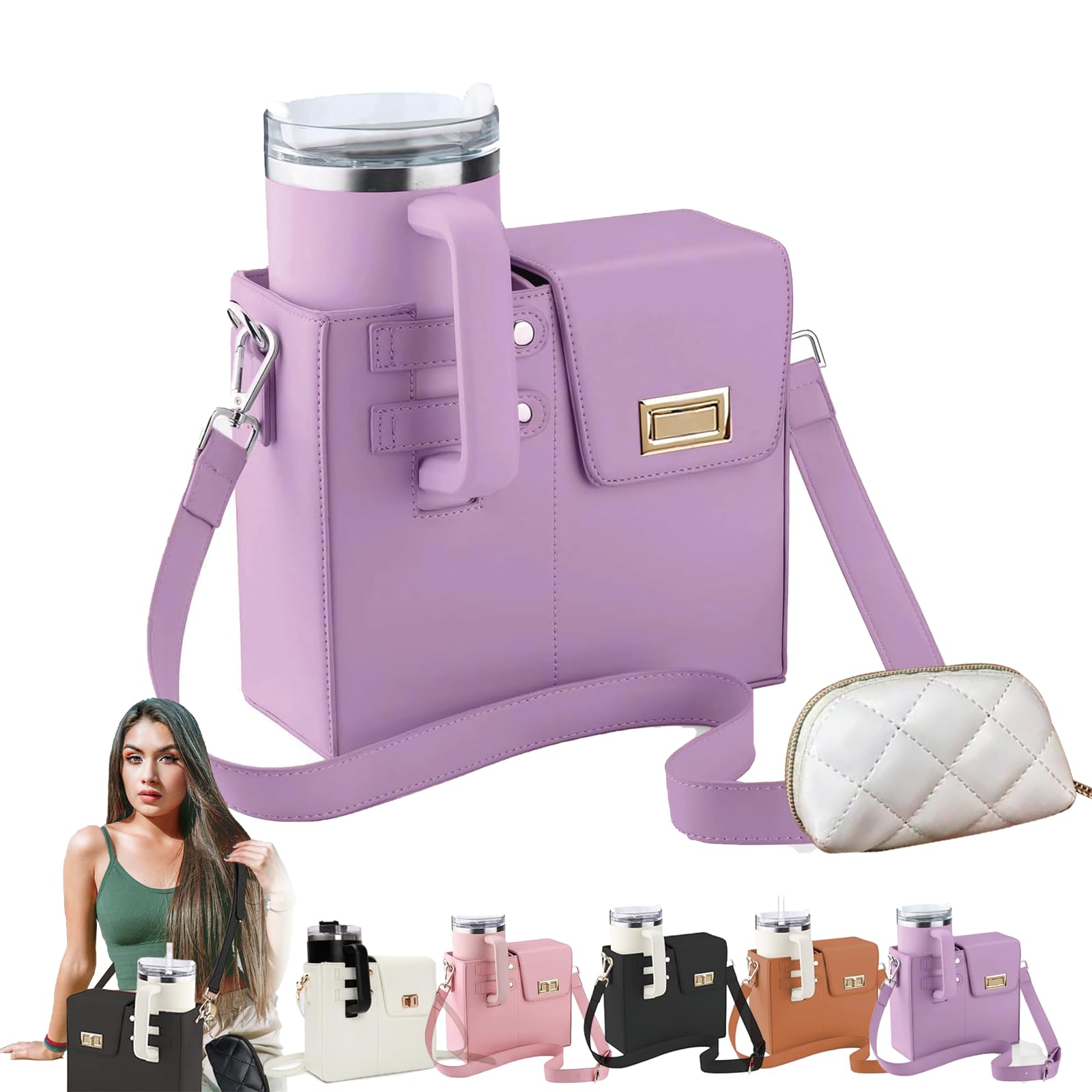 Tumbler Purse Crossbody Bag – Cylinder Shoulder Bag for Women