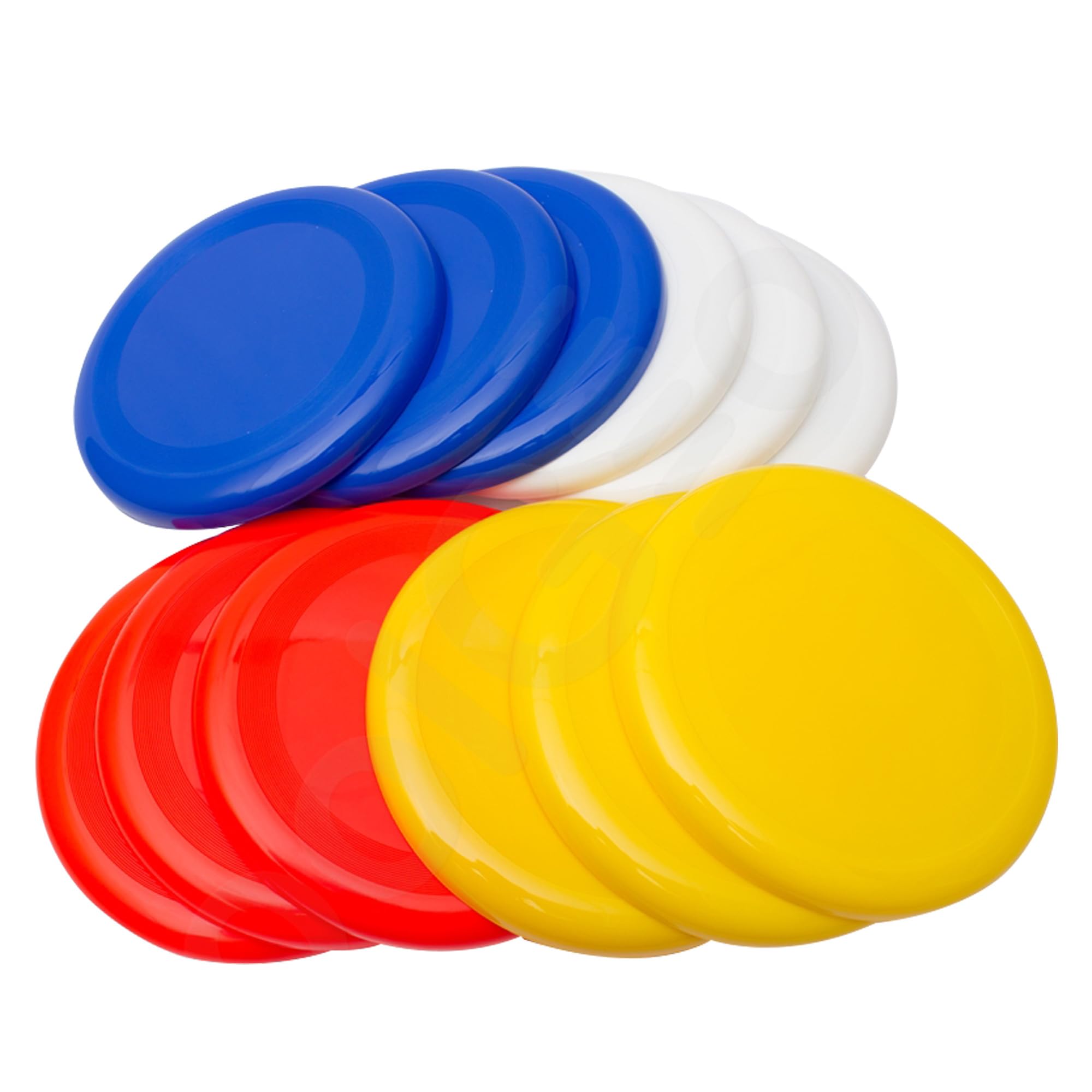 Fun Central High-Flying Excitement: 12 Pack 10 Inch Assorted Color Flying Discs (Blue Red White Yellow) - Perfect Backyard Games Sports Summer Beach 4th of July Party Essential