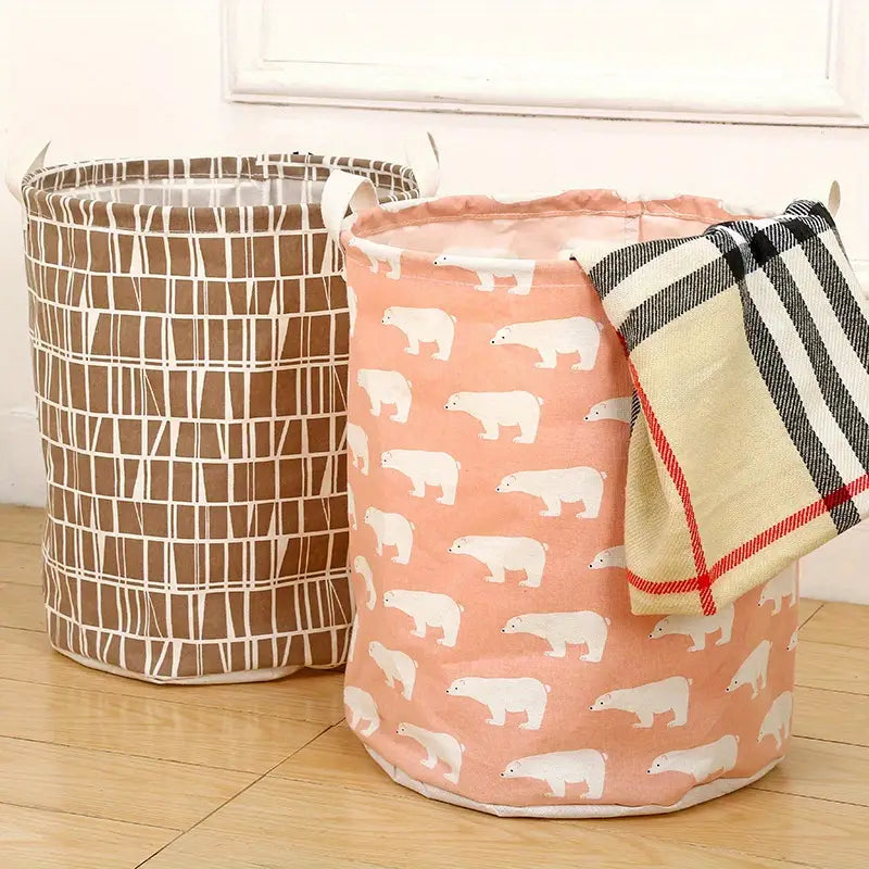 Modern Cotton-Linen Laundry Bin