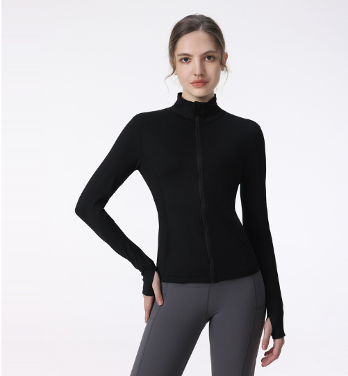 Athletic Long Sleeve Zip Jacket for Women